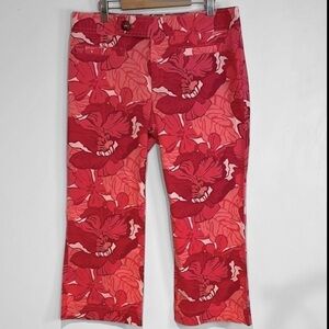 Tommy Hilfiger Pink Floral Cropped Capris Size 12